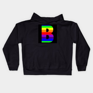 The Letter B in Rainbow Stripes Kids Hoodie